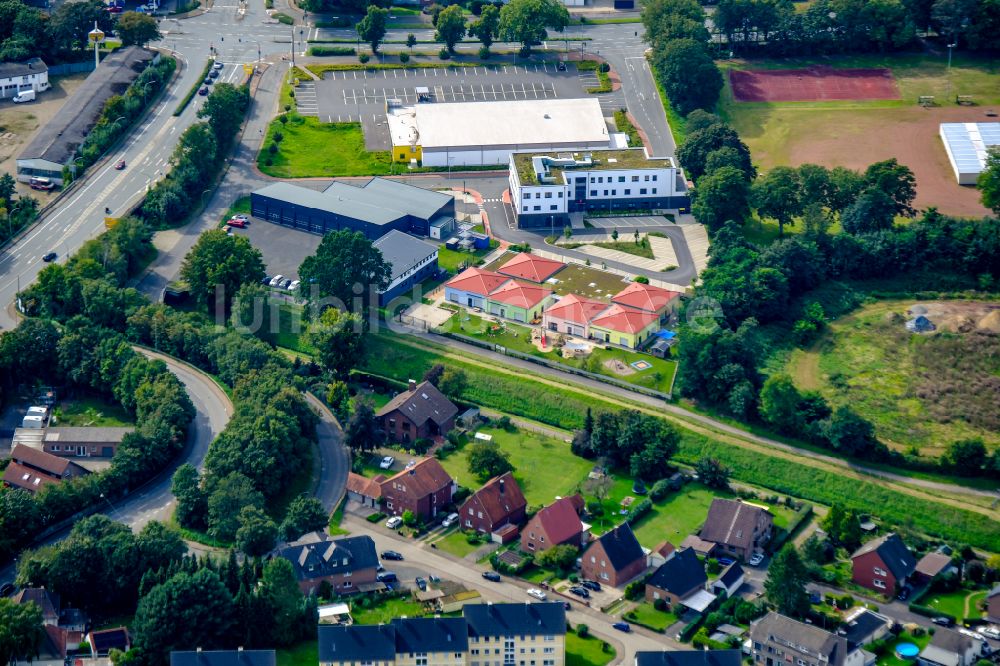 Luftbild Datteln - Gebäude der KITA Kindertagesstätte - Kindergarten Kanello in Datteln im Bundesland Nordrhein-Westfalen, Deutschland