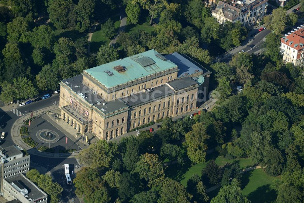 Luftaufnahme Braunschweig - Gebäude des Konzerthauses und Theater- Schauspielhauses in Braunschweig im Bundesland Niedersachsen