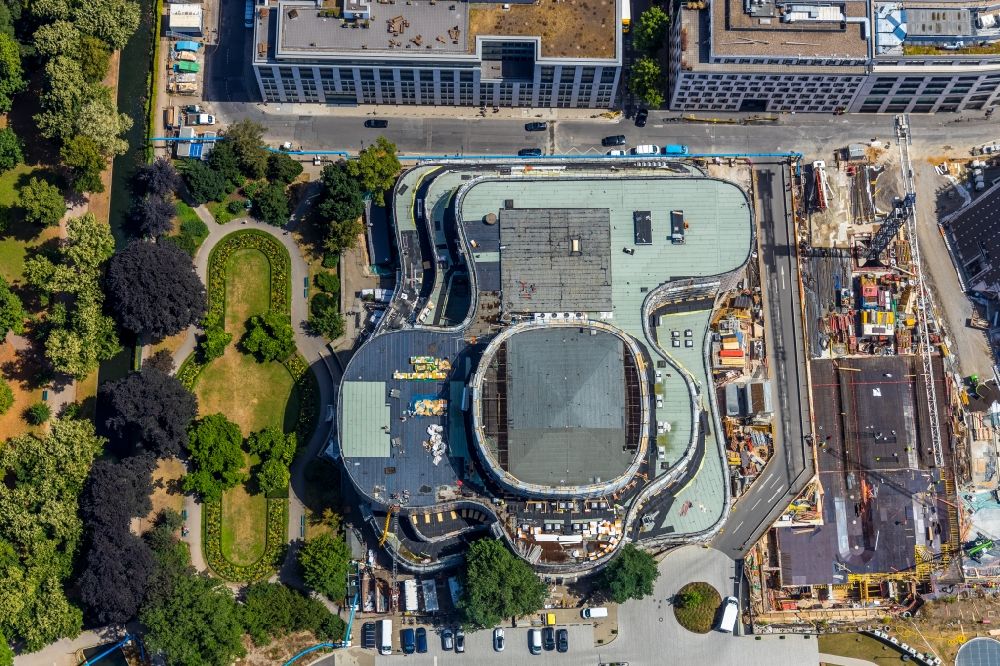 Luftaufnahme Düsseldorf - Gebäude des Konzerthauses und Theater- Schauspielhauses in Düsseldorf im Bundesland Nordrhein-Westfalen, Deutschland