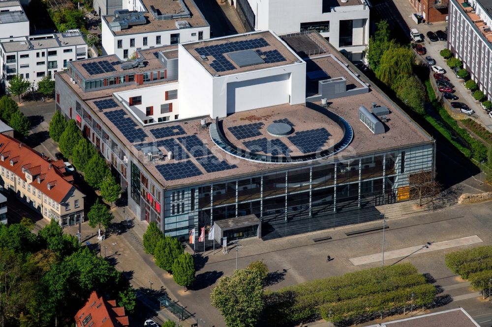 Erfurt von oben - Gebäude des Konzerthauses und Theater- Schauspielhauses in Erfurt im Bundesland Thüringen, Deutschland
