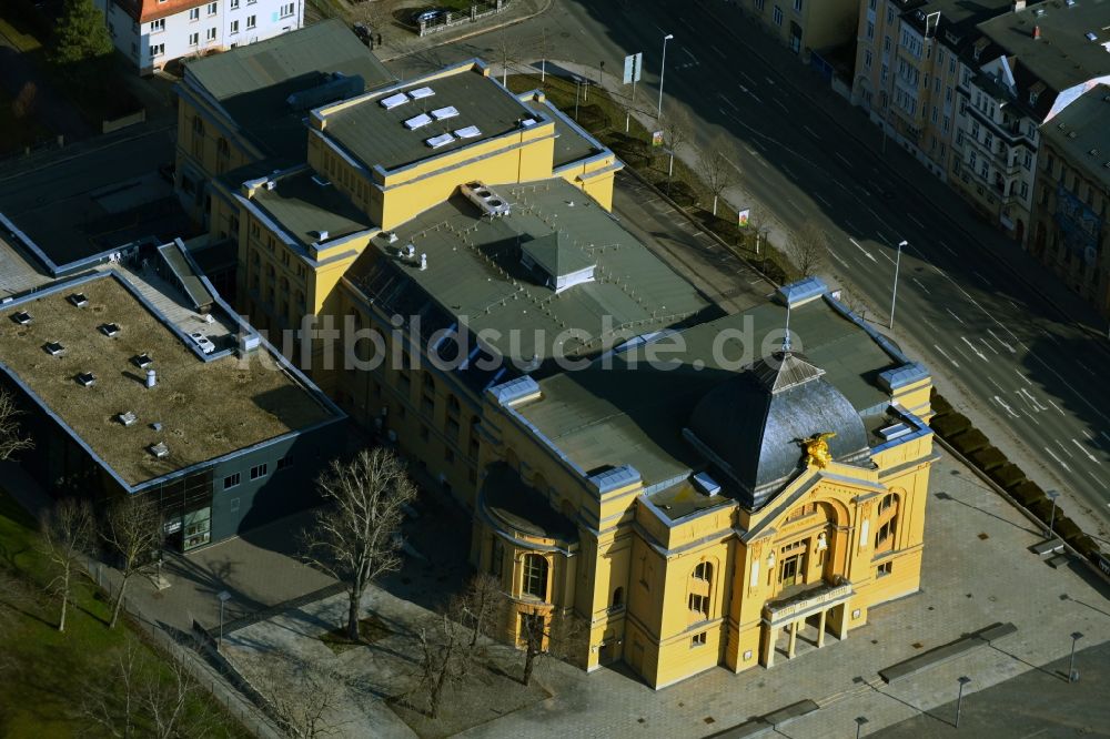 Luftbild Gera - Gebäude des Konzerthauses und Theater- Schauspielhauses in Gera im Bundesland Thüringen, Deutschland