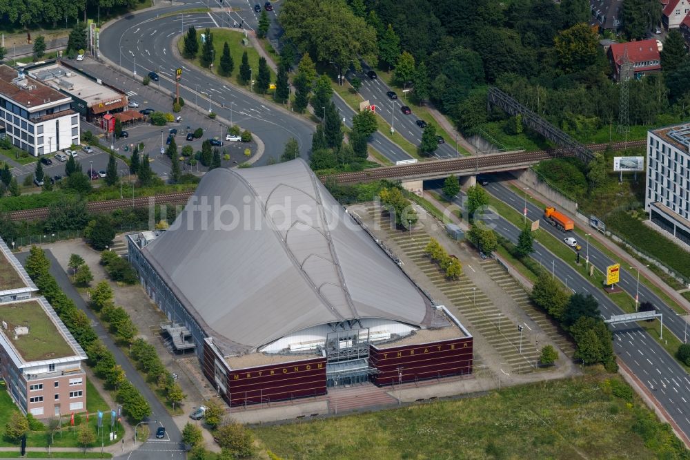 Oberhausen von oben - Gebäude des Konzerthauses und Theater- Schauspielhauses in Oberhausen im Bundesland Nordrhein-Westfalen, Deutschland