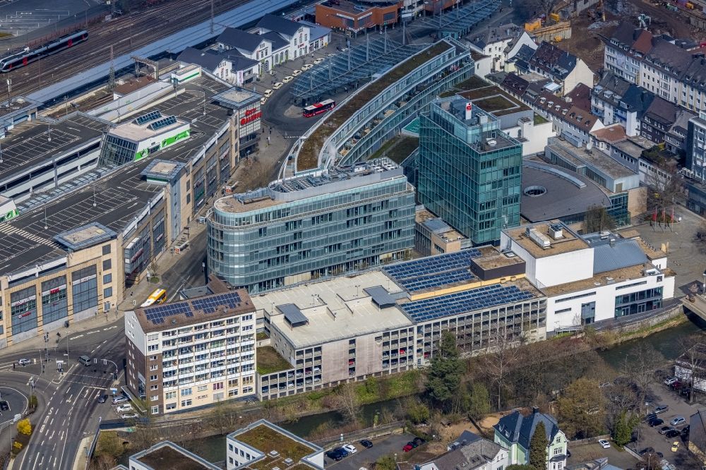 Luftaufnahme Siegen - Gebäude des Konzerthauses und Theater- Schauspielhauses in Siegen im Bundesland Nordrhein-Westfalen, Deutschland