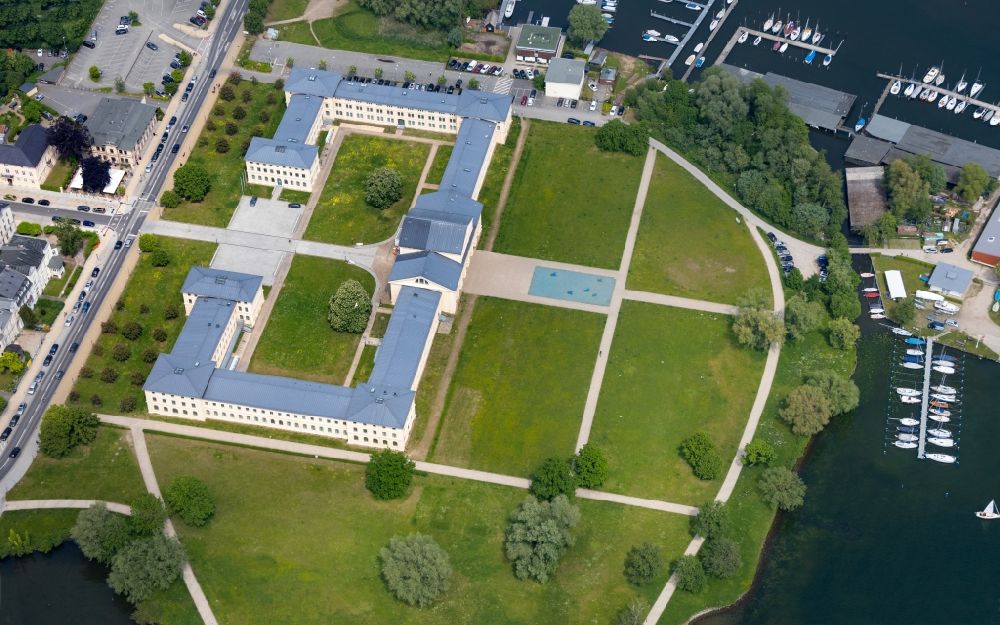 Luftbild Schwerin - Gebäude des Marstall in Schwerin im Bundesland Mecklenburg-Vorpommern