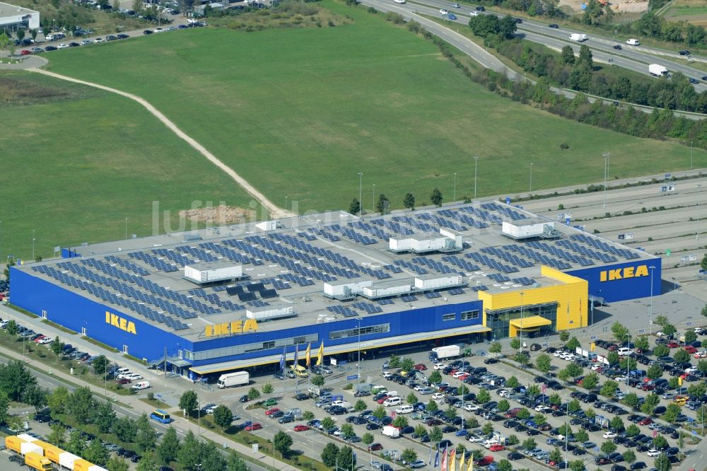Luftbild Gersthofen - Gebäude des Möbelmarkt der IKEA Einrichtungshaus Augsburg in Gersthofen im Bundesland Bayern