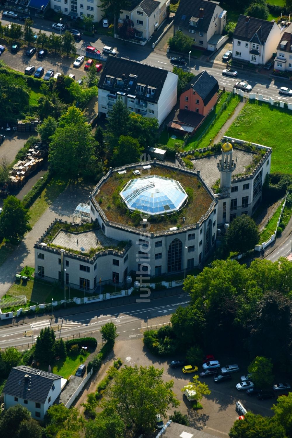 Luftaufnahme Bonn - Gebäude der Moschee König-Fahd-Akademie im Ortsteil Bad Godesberg in Bonn im Bundesland Nordrhein-Westfalen, Deutschland