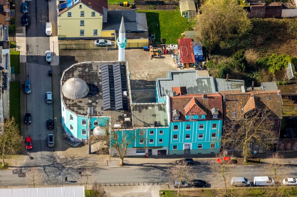 Gelsenkirchen von oben - Gebäude der Moschee am Tugra Kulturzentrum in Gelsenkirchen im Bundesland Nordrhein-Westfalen, Deutschland