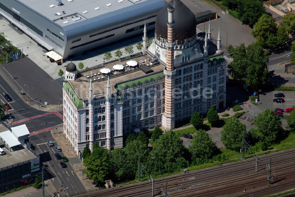 Dresden aus der Vogelperspektive: Gebäude der Moschee Yenidze in Dresden im Bundesland Sachsen, Deutschland