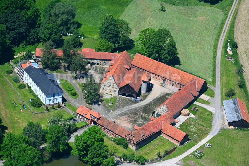 Luftaufnahme Bültenbrink - Gebäude und Parkanlagen des Gutshauses Gut Wormsthal in Bültenbrink im Bundesland Niedersachsen, Deutschland