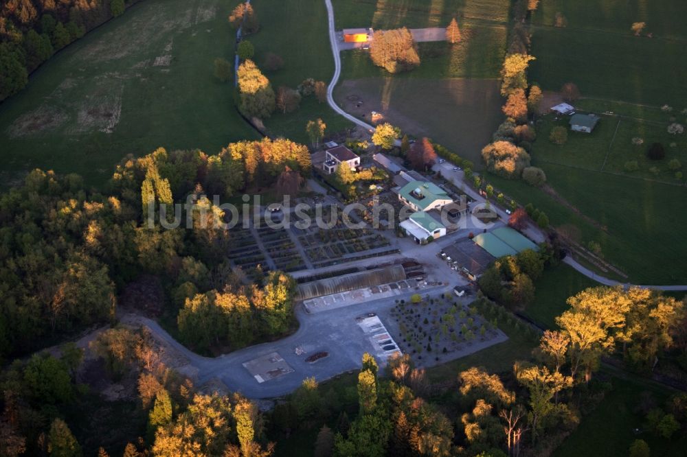 Luftaufnahme Berg (Pfalz) - Gebäude des Pflanzenmarkt Bienwaldbaumschule in Berg (Pfalz) im Bundesland Rheinland-Pfalz