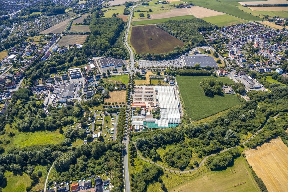 Luftaufnahme Hamm - Gebäude des Pflanzenmarkts Gartencenter Bintig GmbH in Hamm im Bundesland Nordrhein-Westfalen