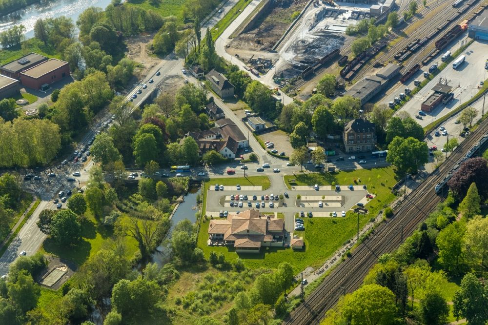 Luftaufnahme Witten - Gebäude des Restaurant Cafe del Sol am Ruhrdeich in Witten im Bundesland Nordrhein-Westfalen