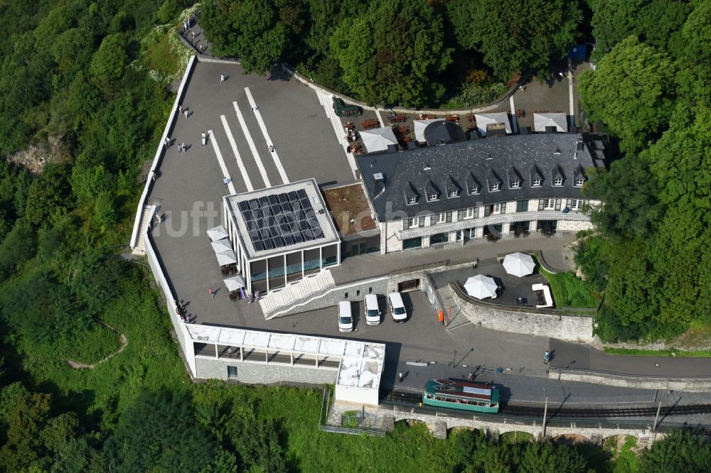 Luftaufnahme Königswinter - Gebäude des Restaurant Drachenfels. Restaurant & Eventlocation in Königswinter im Bundesland Nordrhein-Westfalen, Deutschland