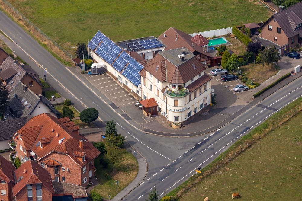 Werne von oben - Gebäude des Restaurant Haus Haver an der Selmer Landstraße in Werne im Bundesland Nordrhein-Westfalen, Deutschland