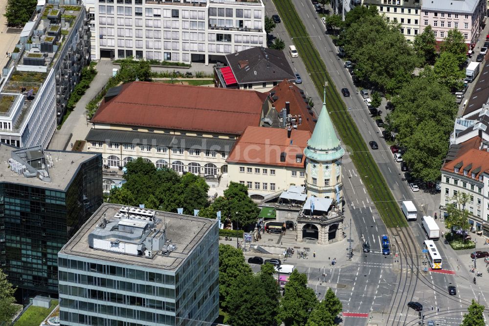 Luftbild München - Gebäude des Restaurant Löwenbräukeller in München im Bundesland Bayern, Deutschland