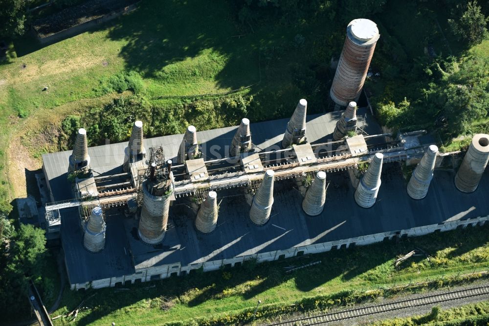 Rüdersdorf aus der Vogelperspektive: Gebäude der Schachtofenbatterie in Rüdersdorf im Bundesland Brandenburg