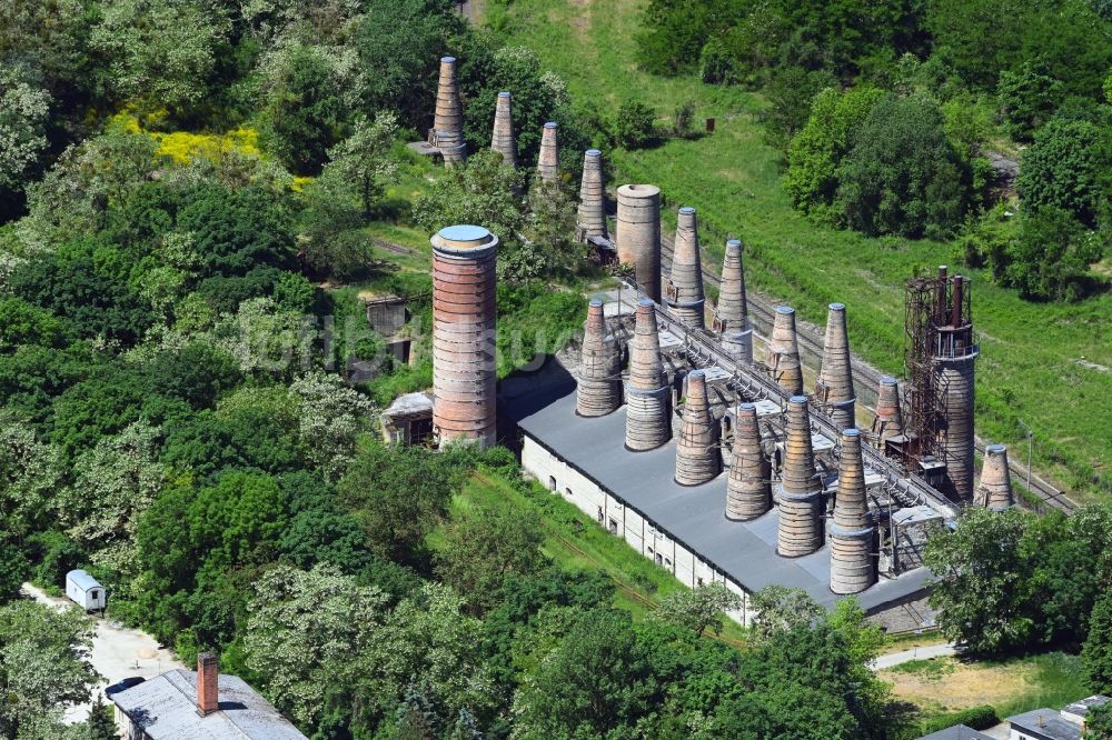 Rüdersdorf aus der Vogelperspektive: Gebäude der Schachtofenbatterie in Rüdersdorf im Bundesland Brandenburg