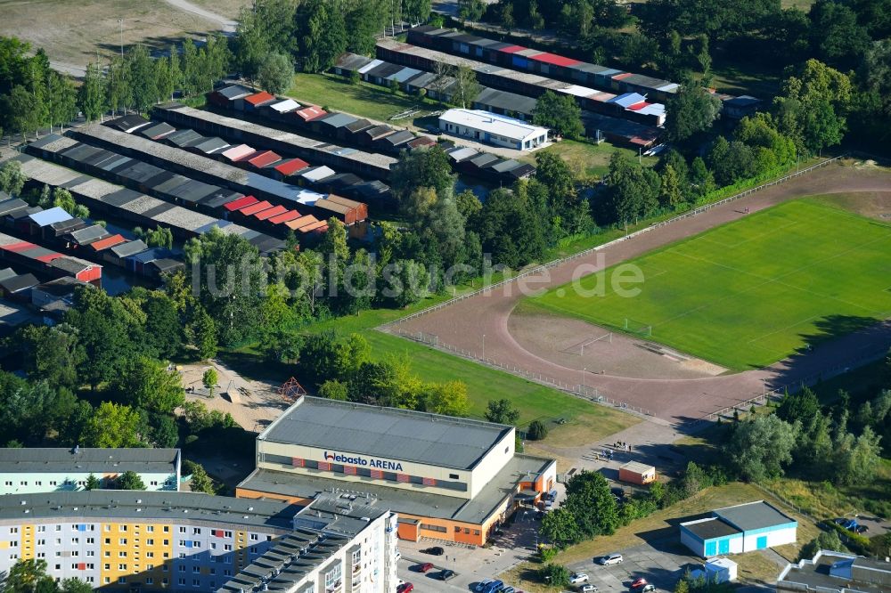 Neubrandenburg aus der Vogelperspektive: Gebäude der Sporthalle Webasto Arena in Neubrandenburg im Bundesland Mecklenburg-Vorpommern, Deutschland