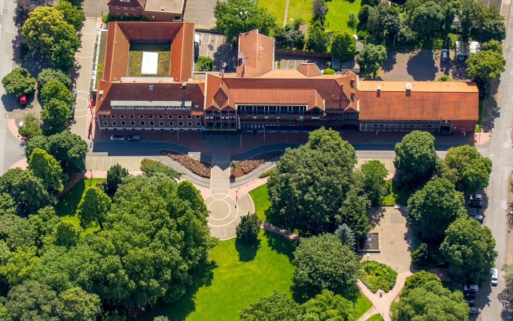 Luftaufnahme Haltern am See - Gebäude der Stadtverwaltung - Rathaus in Haltern am See im Bundesland Nordrhein-Westfalen