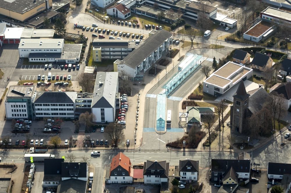 Sprockhövel aus der Vogelperspektive: Gebäude der Stadtverwaltung - Rathaus in Sprockhövel im Bundesland Nordrhein-Westfalen