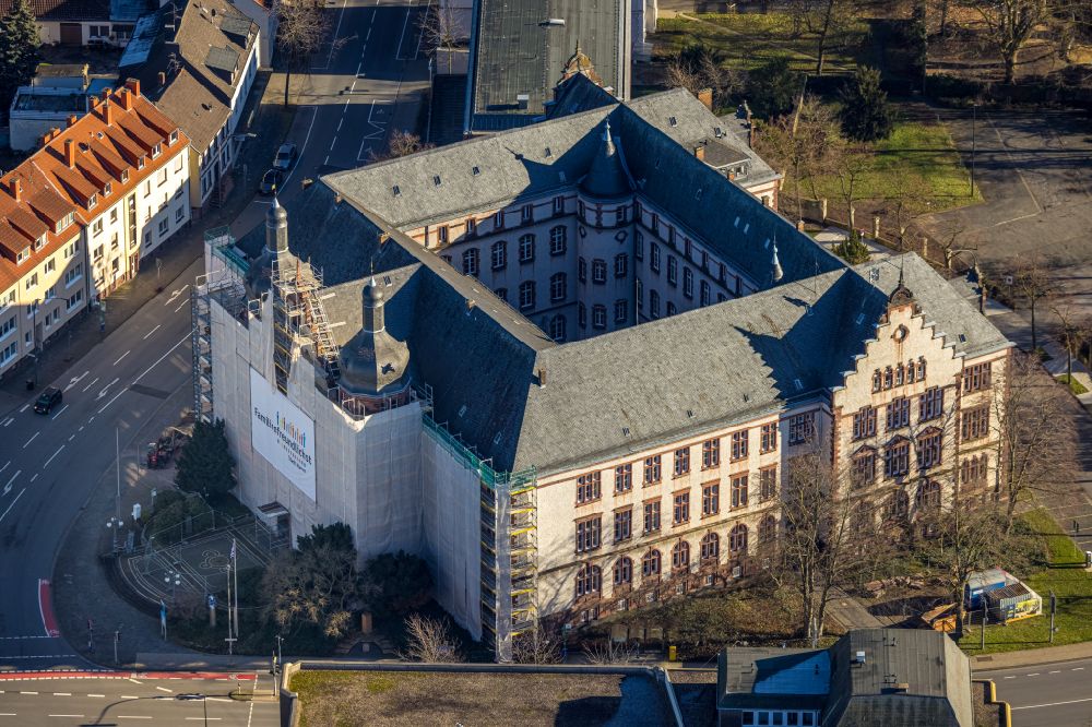Luftbild Hamm - Gebäude der Stadtverwaltung - Rathaus am Theodor-Heuss-Platz in Hamm im Bundesland Nordrhein-Westfalen, Deutschland
