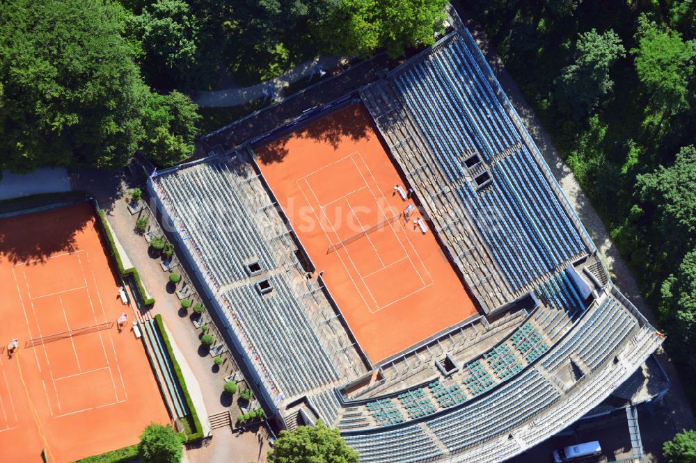 Luftaufnahme Berlin - Gebäude der Tennis- Arena Steffi-Graf-Stadion in Berlin, Deutschland