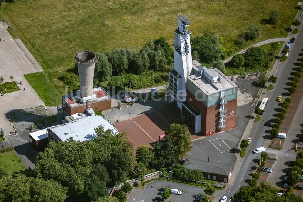 Gelsenkirchen von oben - Gebäude des Theater- Schauspielhauses in Gelsenkirchen im Bundesland Nordrhein-Westfalen, Deutschland