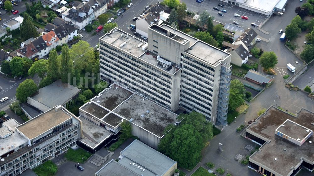 Luftaufnahme Bonn - Gebäudegruppe der ehemaligen Pädagogischen Fakultät der Rheinische Friedrich-Wilhelms-Universität Bonn in Bonn im Bundesland Nordrhein-Westfalen, Deutschland