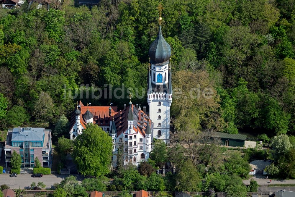 Luftbild München - Gebäudekomplex des Archiconvent der Templer an der Birkleiten in München im Bundesland Bayern, Deutschland