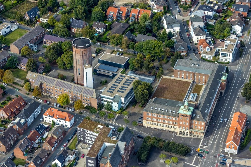 Luftbild Bocholt - Gebäudekomplex der Berufskolleg am Wasserturm in Bocholt im Bundesland Nordrhein-Westfalen, Deutschland