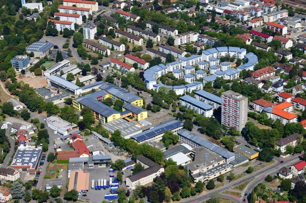 Lörrach von oben - Gebäudekomplex der Berufsschulen in der Wintersbuckstraße in Lörrach im Bundesland Baden-Württemberg, Deutschland