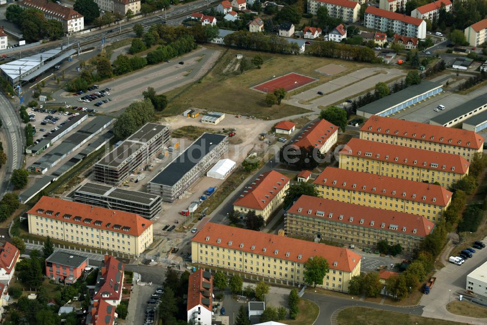 Erfurt aus der Vogelperspektive: Gebäudekomplex der Bundeswehr- Militär- Kaserne Löberfeld-Kaserne in Erfurt im Bundesland Thüringen, Deutschland