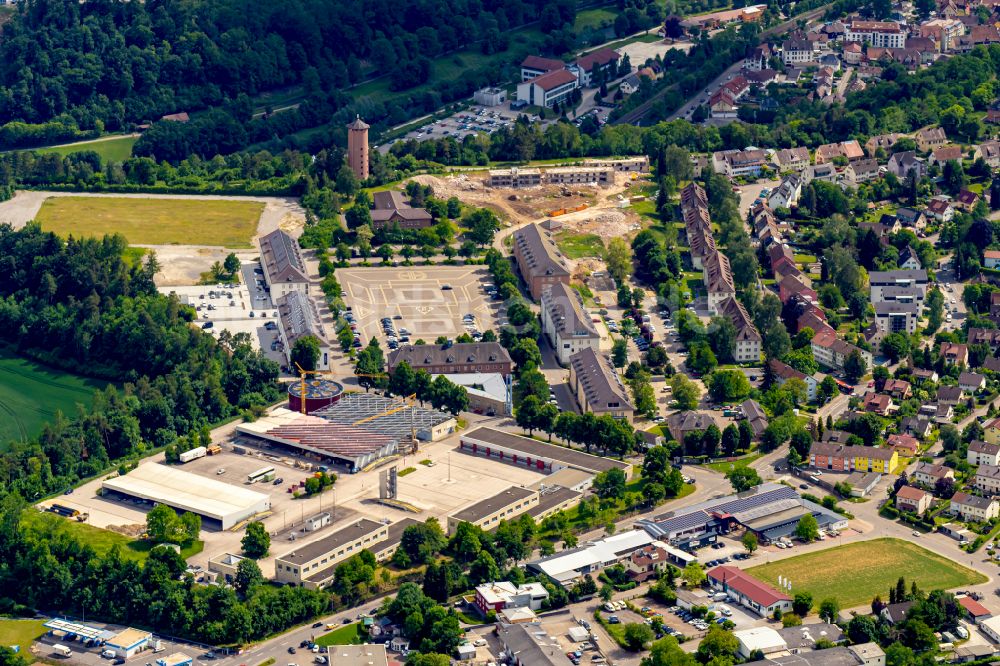 Luftaufnahme Horb am Neckar - Gebäudekomplex der ehemals Bundeswehr- Militär- Kaserne in Horb am Neckar im Bundesland Baden-Württemberg, Deutschland
