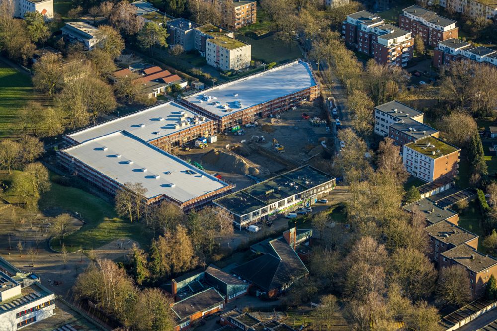 Rentfort von oben - Gebäudekomplex des Einkaufszentrum GZ Nord in Rentfort im Bundesland Nordrhein-Westfalen, Deutschland