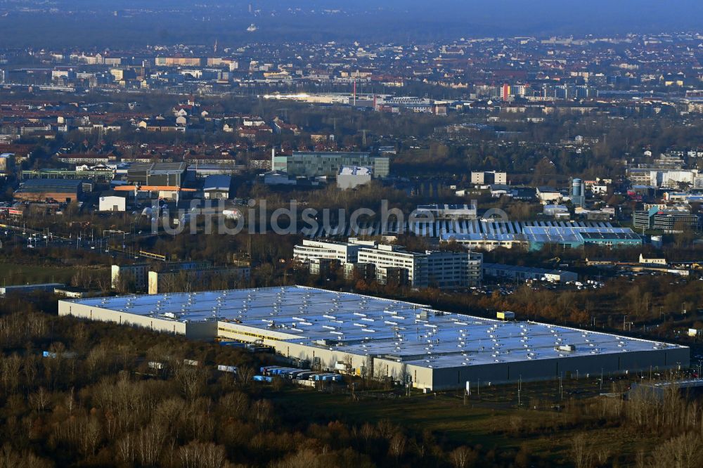 Luftbild Leipzig - Gebäudekomplex und Gelände des Logistikzentrums Amazon in Leipzig im Bundesland Sachsen, Deutschland