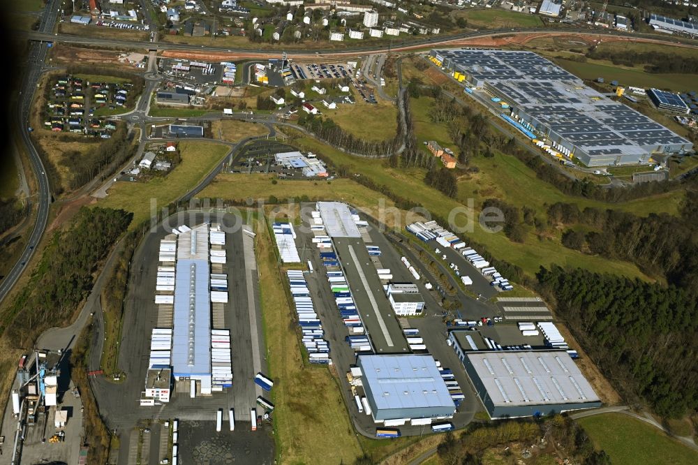 Luftbild Hauneck - Gebäudekomplex und Gelände des Logistikzentrums Blaue Liede in Hauneck im Bundesland Hessen, Deutschland