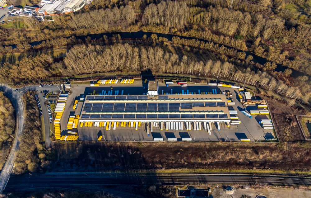 Luftbild Hagen - Gebäudekomplex und Gelände des Logistikzentrums DHL Freight GmbH in Hagen im Bundesland Nordrhein-Westfalen, Deutschland