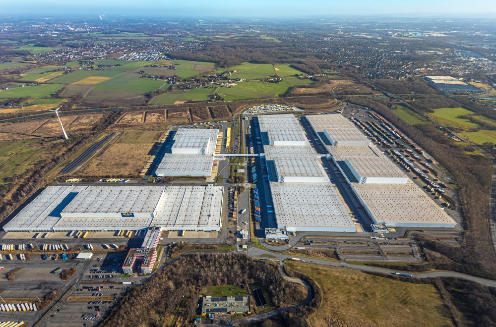 Luftbild Dortmund - Gebäudekomplex und Gelände des Logistikzentrums von IKEA in Dortmund im Bundesland Nordrhein-Westfalen, Deutschland
