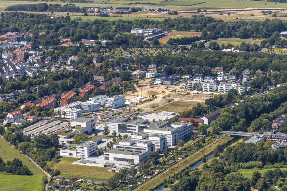 Hamm von oben - Gebäudekomplex der Hochschule Hamm-Lippstadt in Hamm im Bundesland Nordrhein-Westfalen