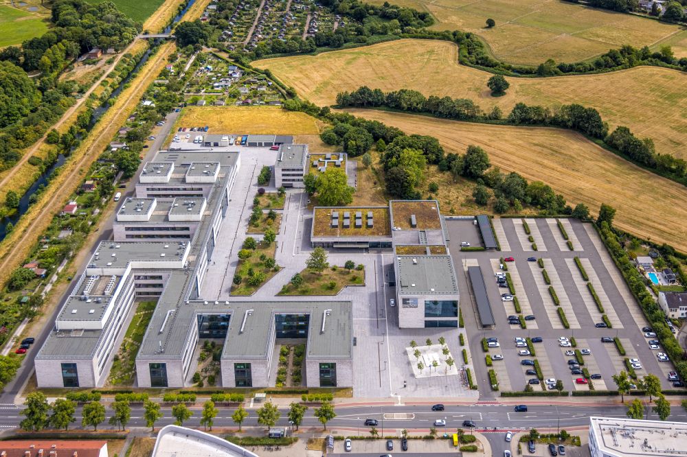 Luftaufnahme Hamm - Gebäudekomplex der Hochschule Hamm-Lippstadt in Hamm im Bundesland Nordrhein-Westfalen