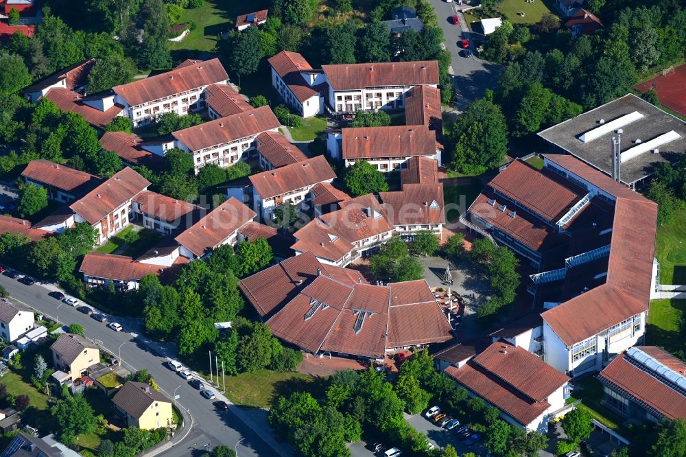 Hof von oben - Gebäudekomplex der Hochschule in Hof im Bundesland Bayern, Deutschland