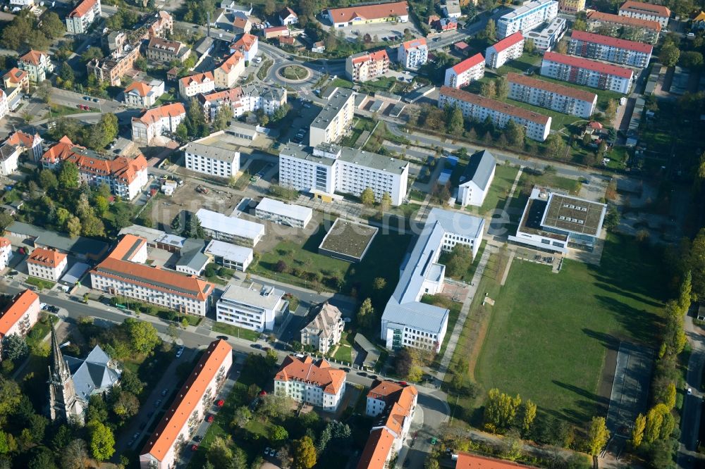Luftbild Meißen - Gebäudekomplex der Hochschule Meißen (FH) in Meißen im Bundesland Sachsen, Deutschland