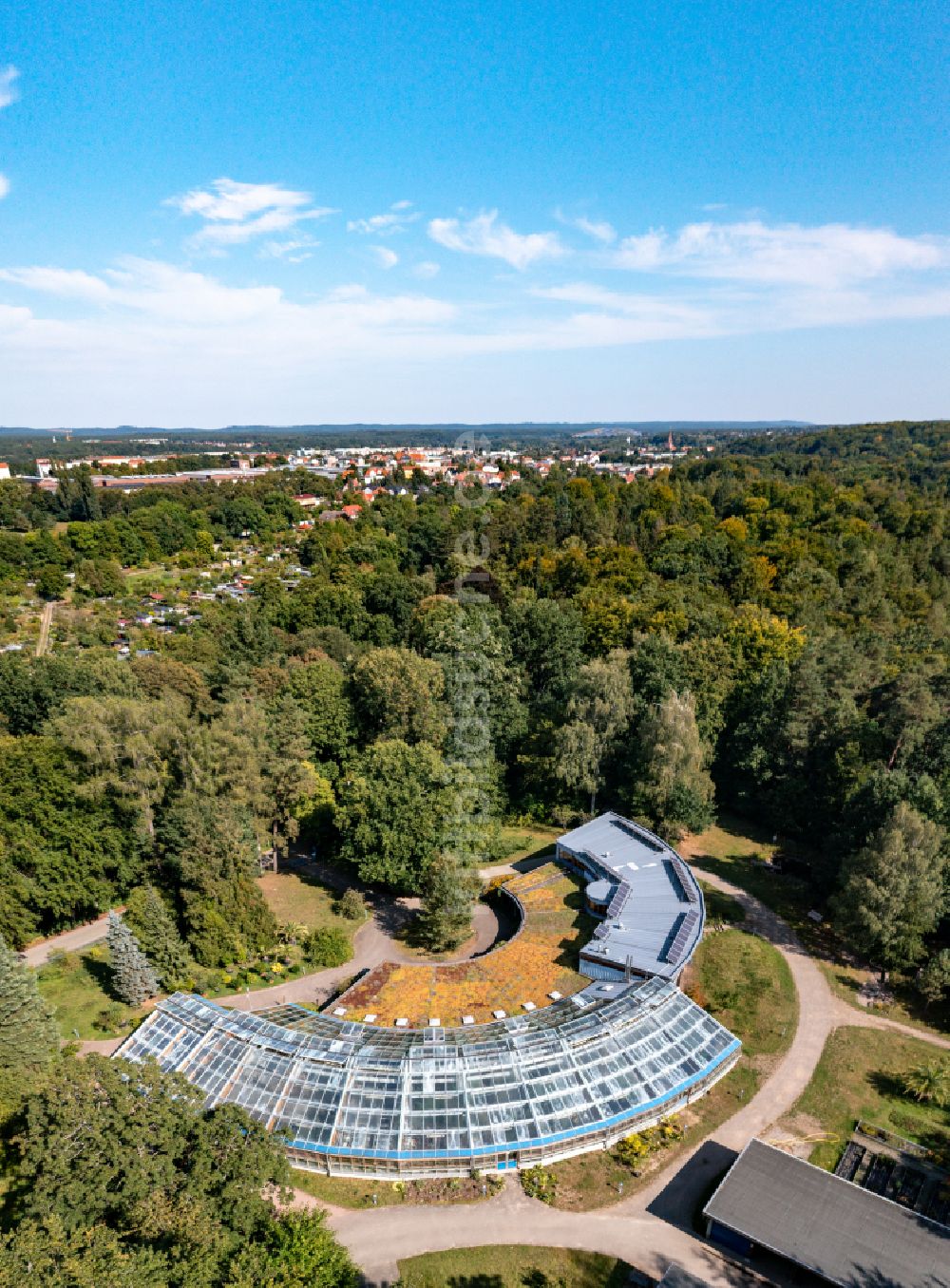 Eberswalde von oben - Gebäudekomplex der Hochschule für nachhaltige Entwicklung (HNEE) in Eberswalde im Bundesland Brandenburg, Deutschland