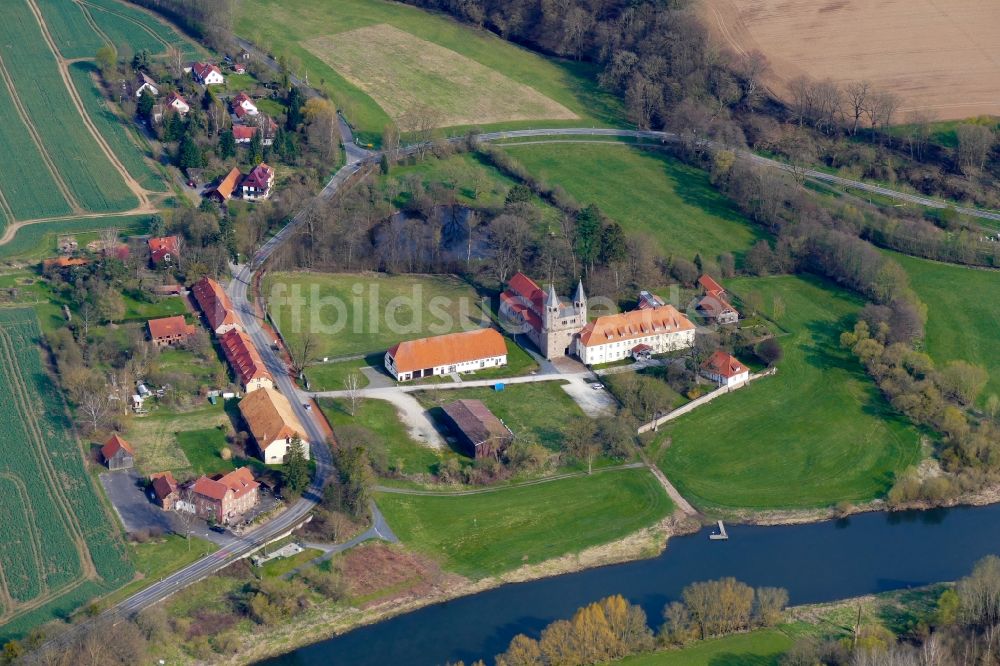 Luftaufnahme Hann. Münden - Gebäudekomplex des Klosters in Hann. Münden im Bundesland Niedersachsen