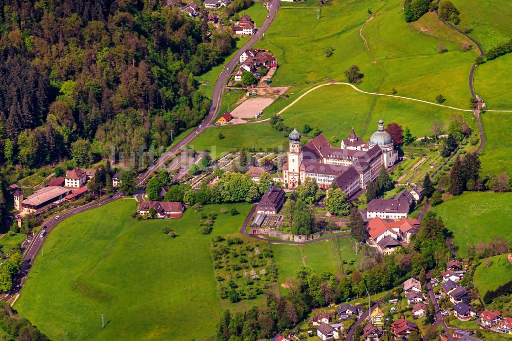 Luftbild Münstertal/Schwarzwald - Gebäudekomplex des Klosters in Münstertal/Schwarzwald im Bundesland Baden-Württemberg, Deutschland