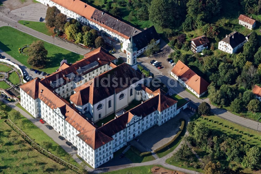 Luftaufnahme Schäftlarn - Gebäudekomplex des Klosters in Schäftlarn im Bundesland Bayern, Deutschland