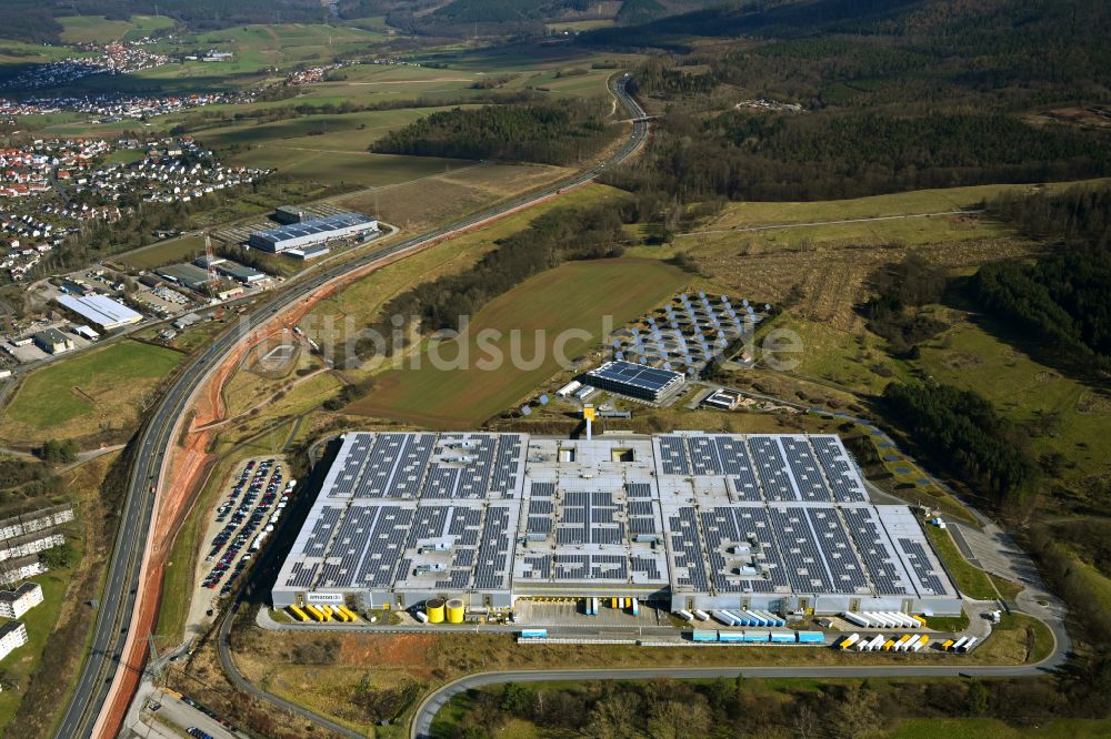 Luftaufnahme Bad Hersfeld - Gebäudekomplex und Logistikzentrum auf dem Gelände Amazon FRA3 in Bad Hersfeld im Bundesland Hessen, Deutschland