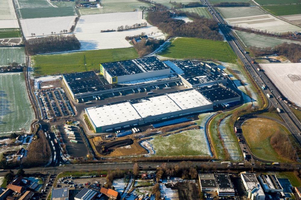 Luftbild Hamm - Gebäudekomplex und Logistikzentrum auf dem Gelände Edeka Zentrallager in Hamm im Bundesland Nordrhein-Westfalen