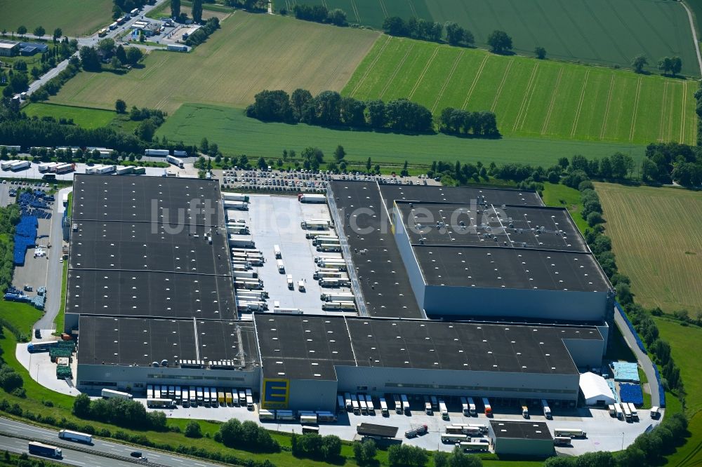 Luftaufnahme Hamm - Gebäudekomplex und Logistikzentrum auf dem Gelände Edeka Zentrallager in Hamm im Bundesland Nordrhein-Westfalen