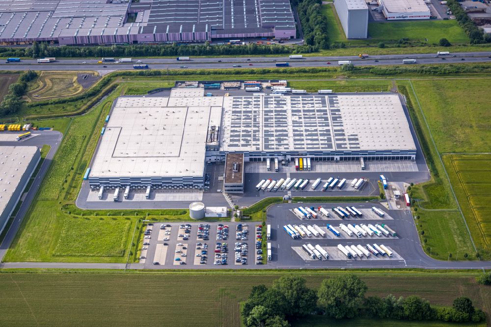 Luftbild Bönen - Gebäudekomplex und Logistikzentrum der Lidl Vertriebs GmbH & Co KG in Bönen im Bundesland Nordrhein-Westfalen, Deutschland